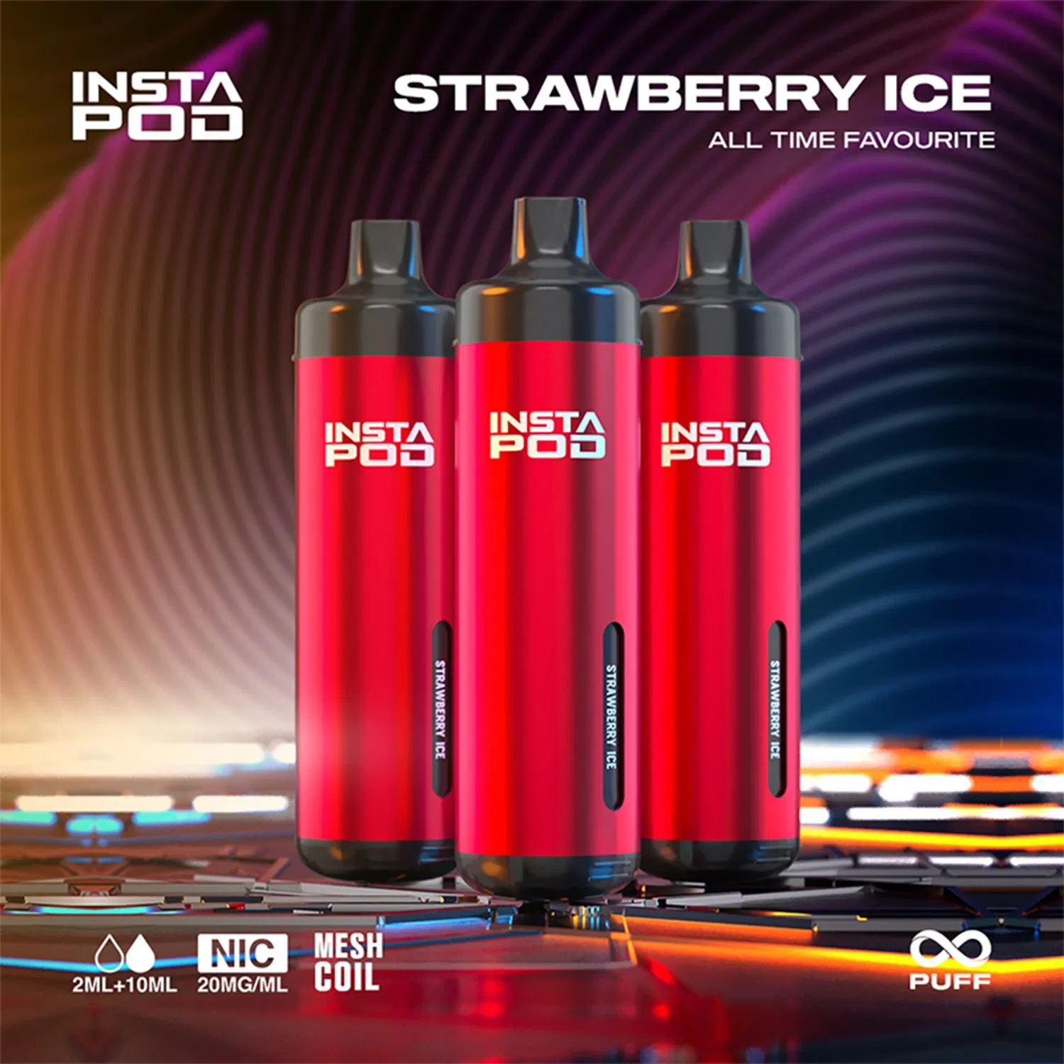 Wholesale Mtl Vaping Instapod 6000 Puffs 14 Flavors Disposable E-Cigarette Prefilled 2ml Pod Cartridge Vape Starter Kit with LED Light Battery Display