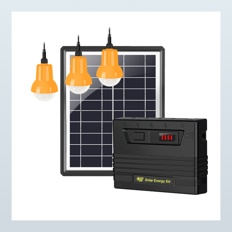 5W Portable Solar Power System House Light Solar Panel Kit with 3 LED Bulbs