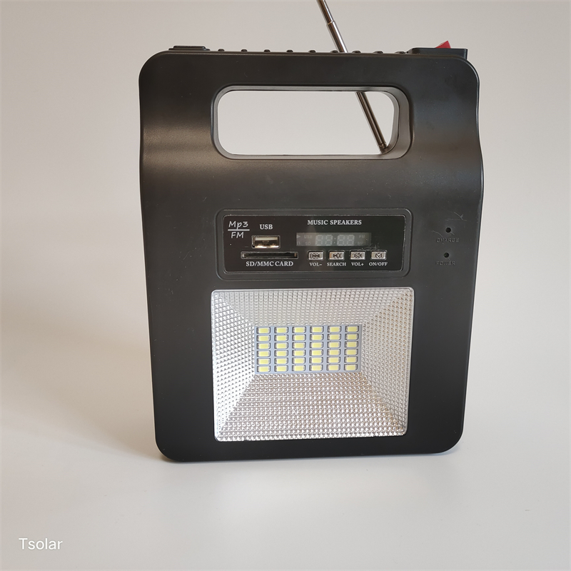 LED Solar Light Flashlight with Alarm 5W High Powered Electric Torch Light for Biking Camping