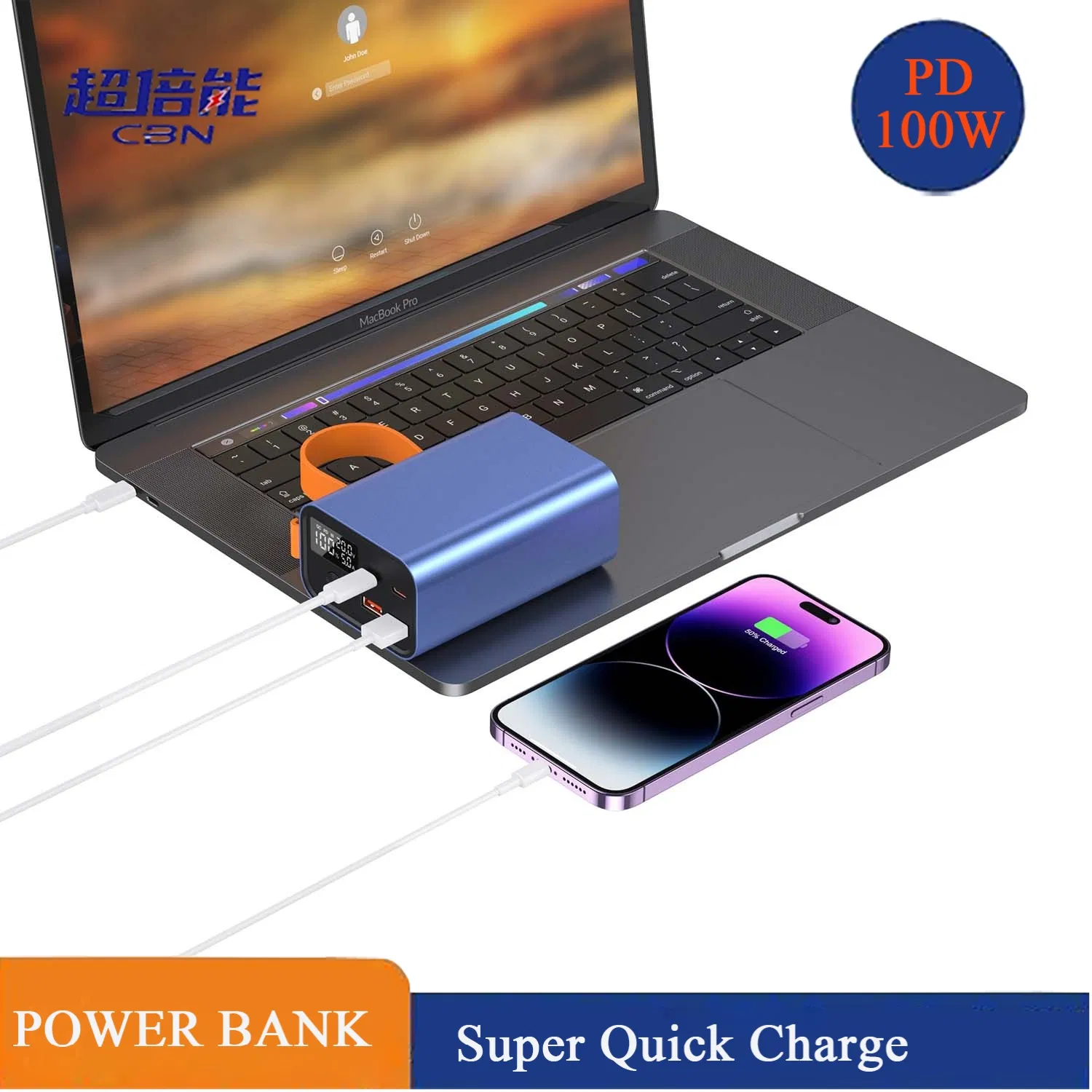 Portable External Battery Pack for Phones and Laptops