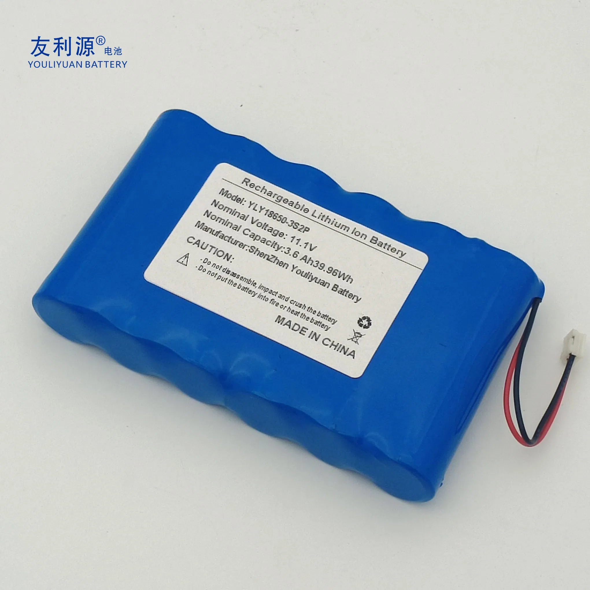Rechargeable 18650 Battery 3s2p 18650 11.1V 3.6ah Lithium Ion Battery Pack for LED Lights Consumer Electronics