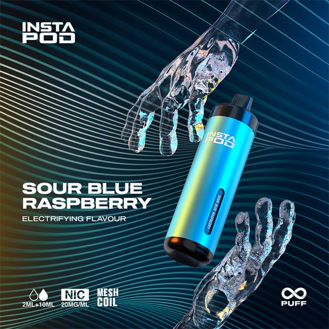 Wholesale Mtl Vaping Instapod 6000 Puffs 14 Flavors Disposable E-Cigarette Prefilled 2ml Pod Cartridge Vape Starter Kit with LED Light Battery Display