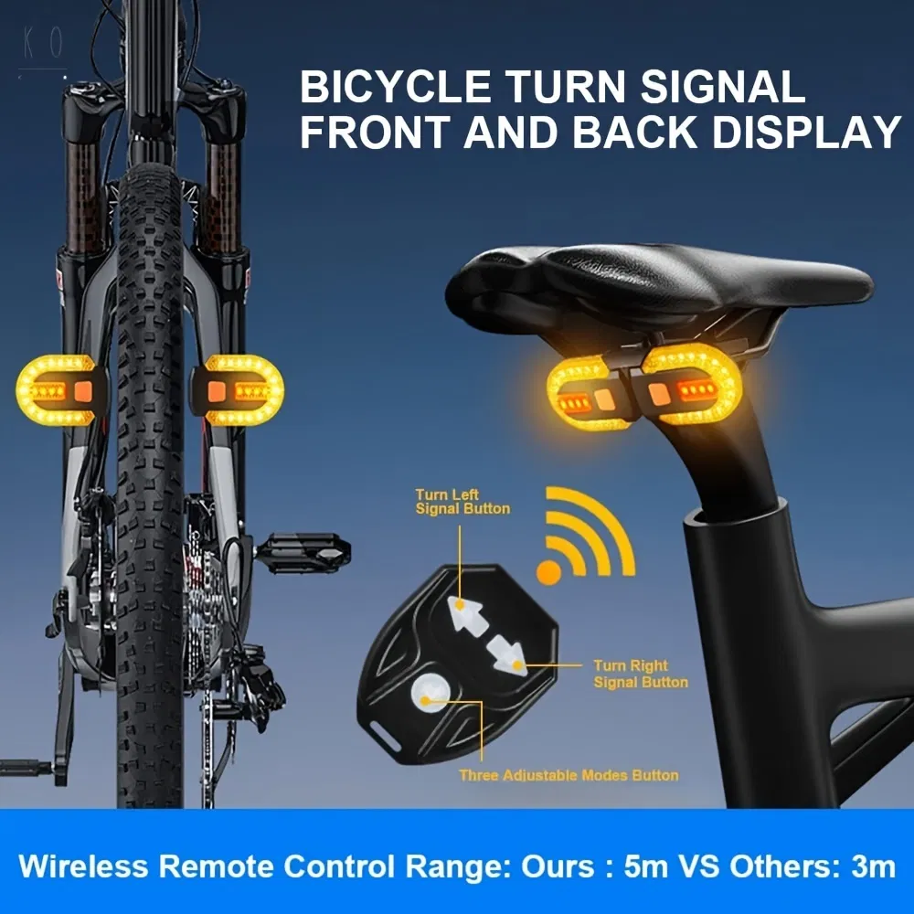 Waterproof Wireless Remote Control Bicycle Turn Signal Light System