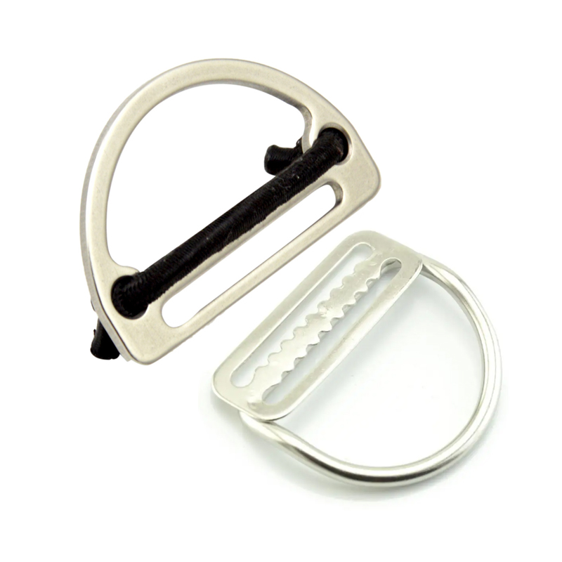 Custom Scuba Swimming Dive Parts Stainless Steel D Ring Diving Weight Belt Logo Metal Keeper Rings Webbing Strap Stamping Buckle Accessories