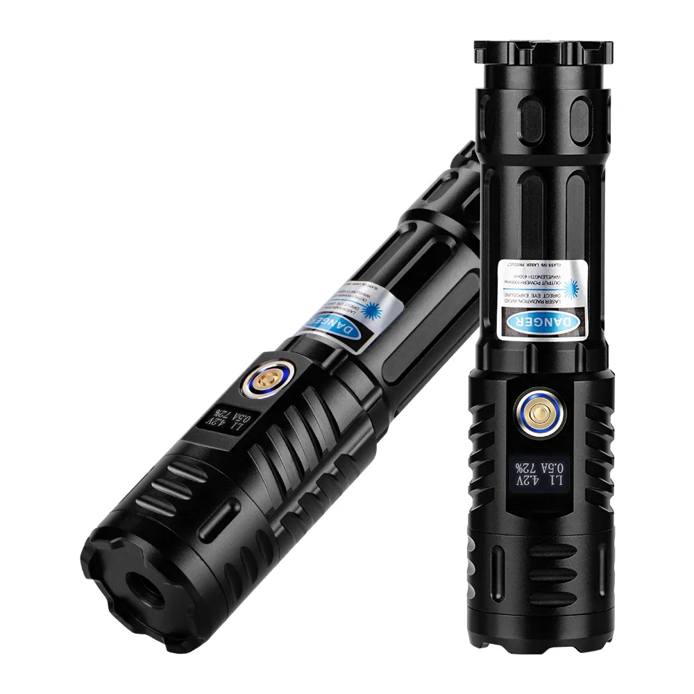 Helius Powerful Green Blue Laser Pointer LED Torch High Power Light Tactical Flashlight