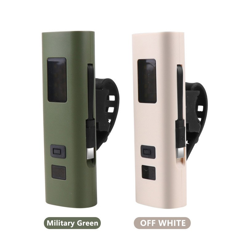 USB Rechargeable Bicycle Headlight with LED Power Display 6-Mode Front Bike Flashlight for Night Riding