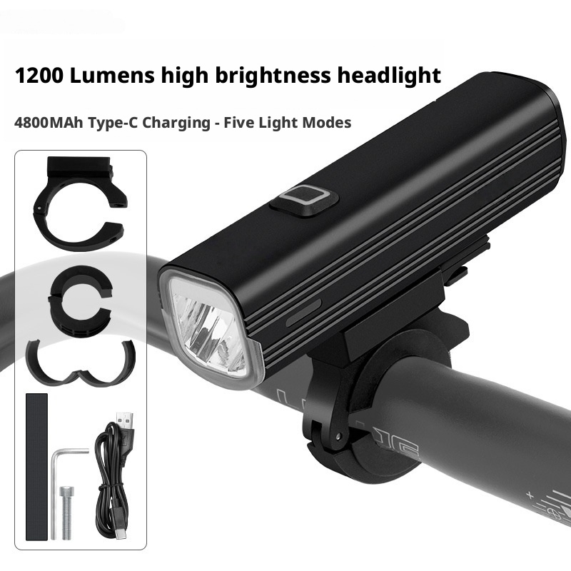 1200lm Bike Lights for Night Riding 1200lm Dual Light Source System, Super Bright Front Bicycle Light Waterproof Bike Headlight for Mountain