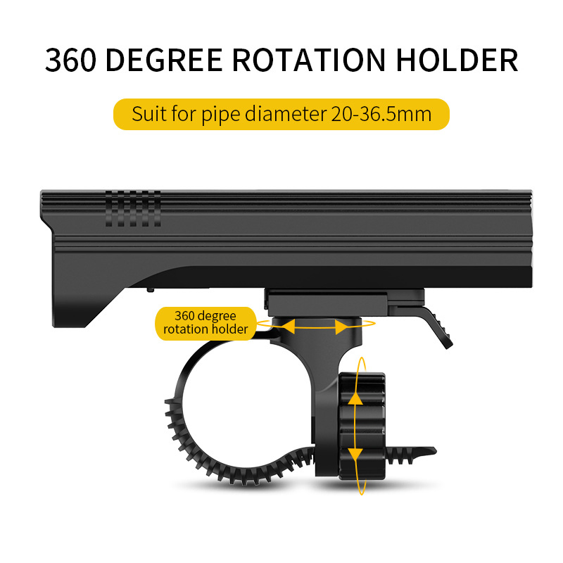 High Lumens LED*12 7500K Power Display Type-C Rechargeable USB Waterproof Flashlight Bicycle Light