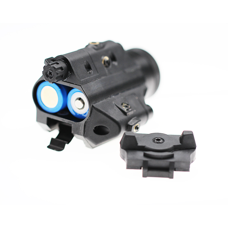 Tactical Ipx7 Multi-Purpose 350lumens Weapon Zoomable Flashlight with Dual Beams Red Aiming Laser and IR Laser Aimer Sight 3-in-1 Flashlight Combo