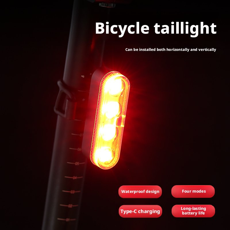 Bike Lights for Night Riding, USB-C Rechargeable LED Bike Tail Lights, Bright Bicycle Rear, 4 Light Modes, Waterproof, Easy to Install, for Adults Kids Men Wome