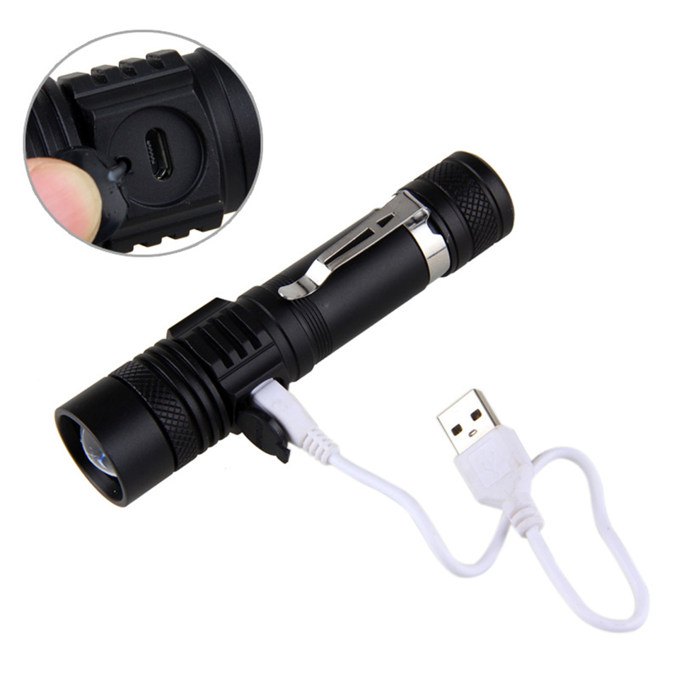 Xm-T6 18650 Battery Rechargeable Flashlight Aluminum Zoom Waterproof Bicycle Flashlight