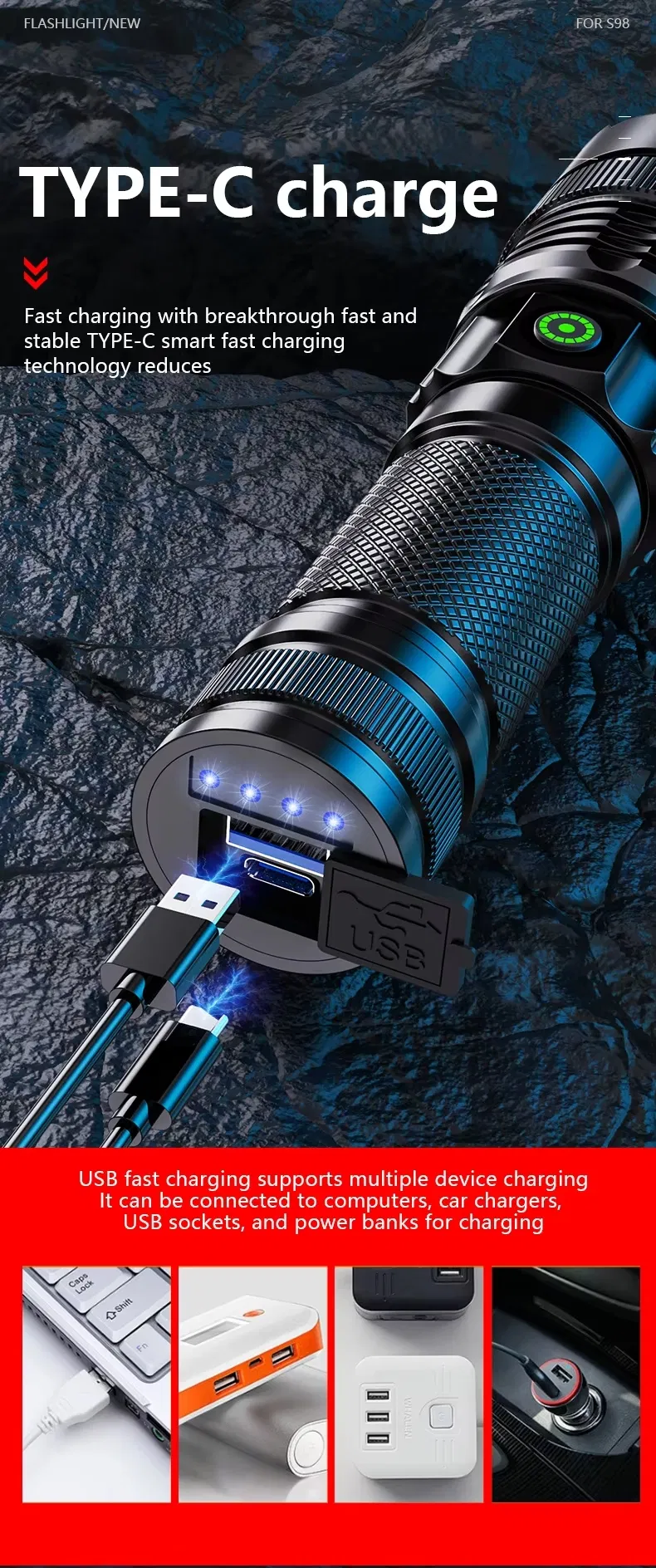 LED Flashlight Detail 8