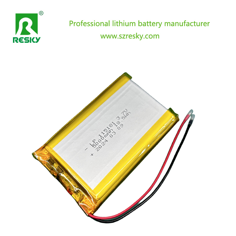 Flat Lithium Ion Batteries 105080 Lipo Battery Cell 3.7V 5000mAh Rechargeable Storage Battery Pack for LED Desk Lamp