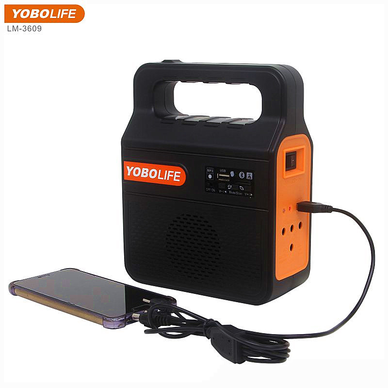 Yobolife Lm-3609 Portable Solar Energy Kit with 4W Solar Panel 3 LED Bulbs and Bluetooth MP3 Music Player Solar Light