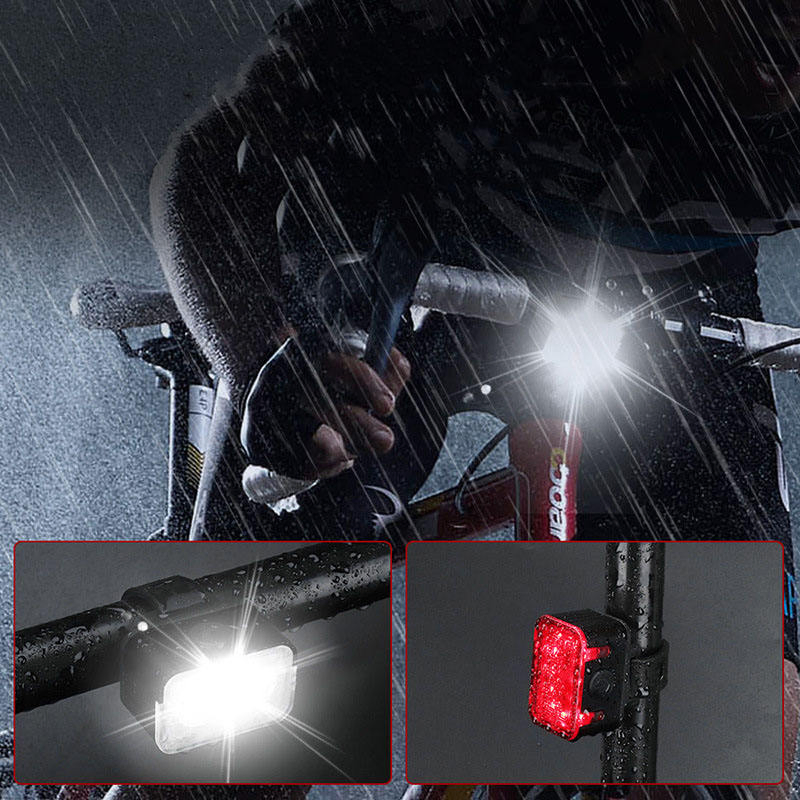 USB Rechargeable Waterproof LED Bicycle Light Set for Safe Night Riding