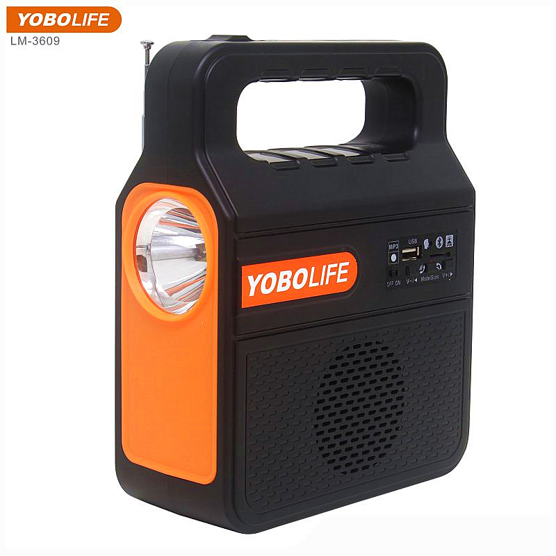 Yobolife Lm-3609 Portable Solar Energy Kit with 4W Solar Panel 3 LED Bulbs and Bluetooth MP3 Music Player Solar Light