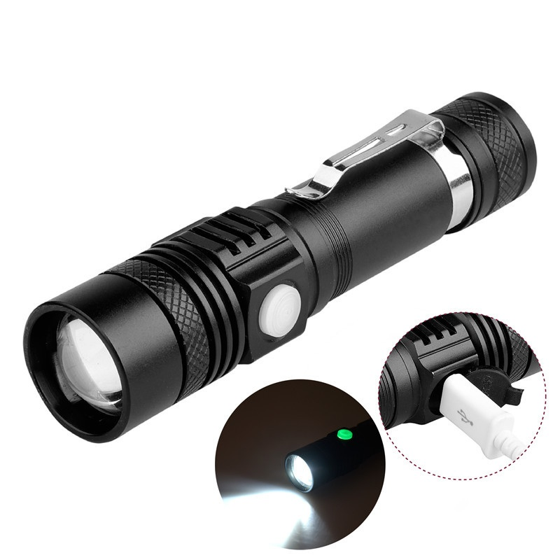 Xm-T6 18650 Battery Rechargeable Flashlight Aluminum Zoom Waterproof Bicycle Flashlight