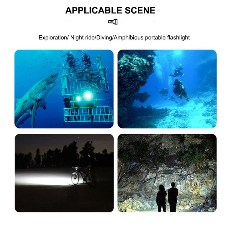 New Xhp70 LED Convenient Magnetic Switch Px8 Waterproof Underwater Flashlight Multifunction Professional Scuba Diving Light