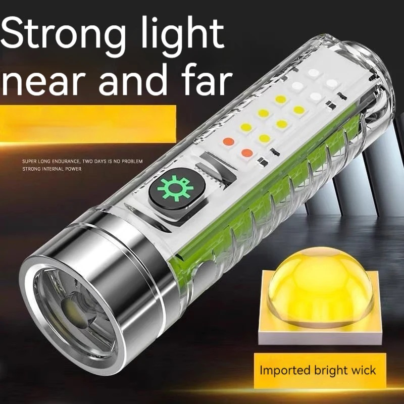 Outdoor LED Multi-Function Zoom White Laser Mini Small Rechargeable Flashlight
