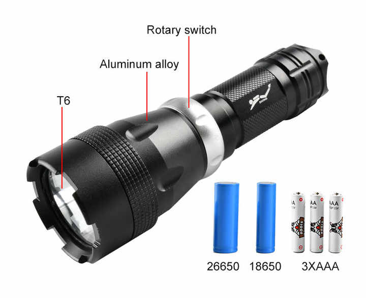 Professional Super Bright LED Powerful Scuba Diving Flashlight Underwater Torch Light Rechargeable Diving Flashlight Underwater