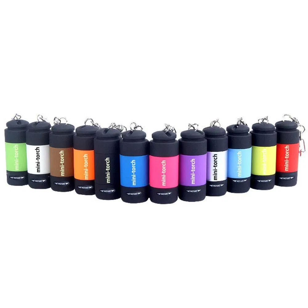 Mini LED Rechargeable Keychain Rotary Switch Emergency Flashlight