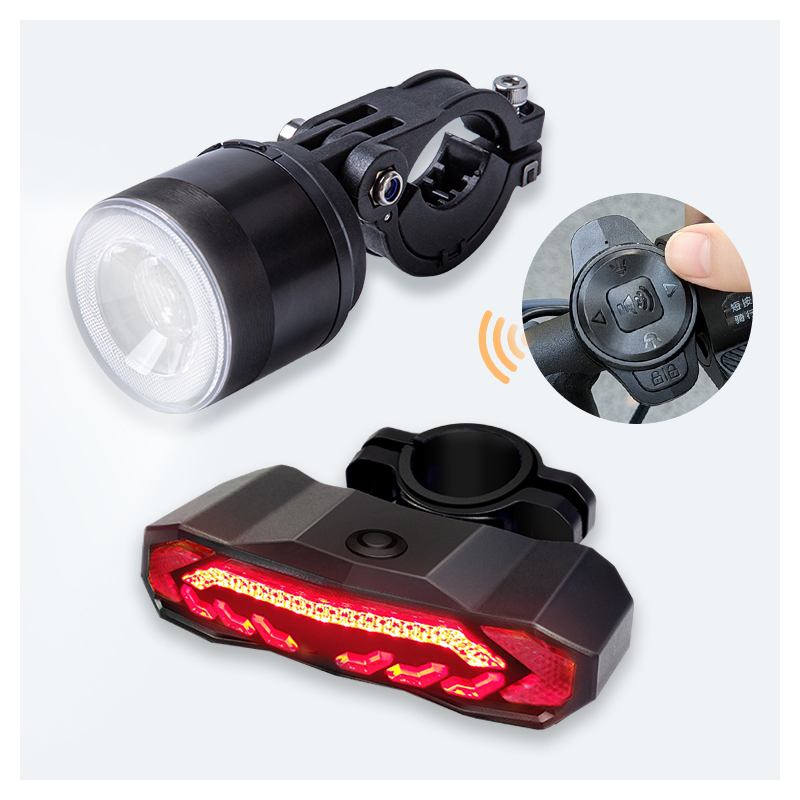 Smart Wireless Bike Light System: Headlight + Brake &amp; Turn Signal Taillight