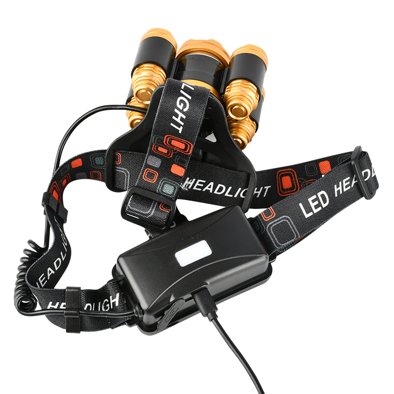 Brightenlux Super Bright 5 LED Xml T6 2000 Lumen High Power Zoom LED Headlamp Rechargeable Waterproof for Cycling Running Camping Hiking