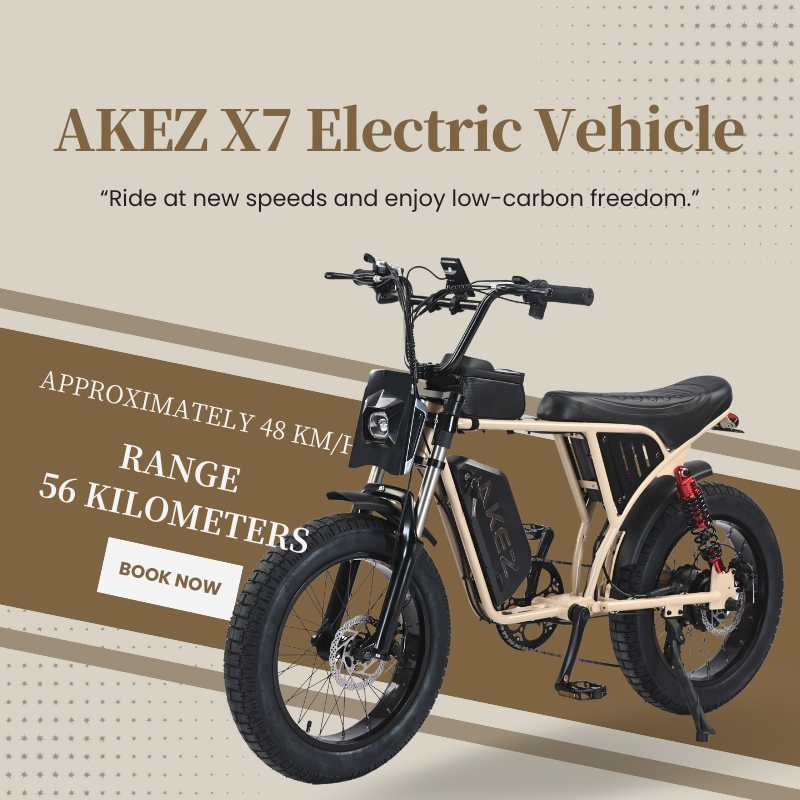 Akez X7 48V 750W 18.2ah Dual Suspension Fat Tire Electric Bike for All-Terrain Riding
