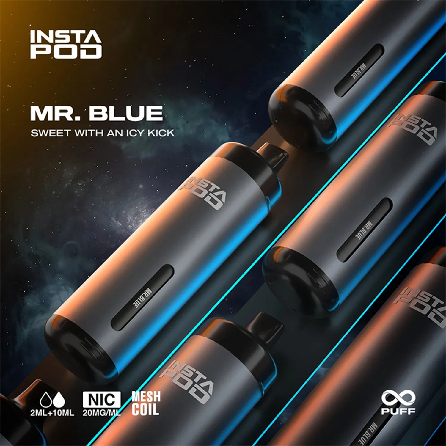 Wholesale Mtl Vaping Instapod 6000 Puffs 14 Flavors Disposable E-Cigarette Prefilled 2ml Pod Cartridge Vape Starter Kit with LED Light Battery Display