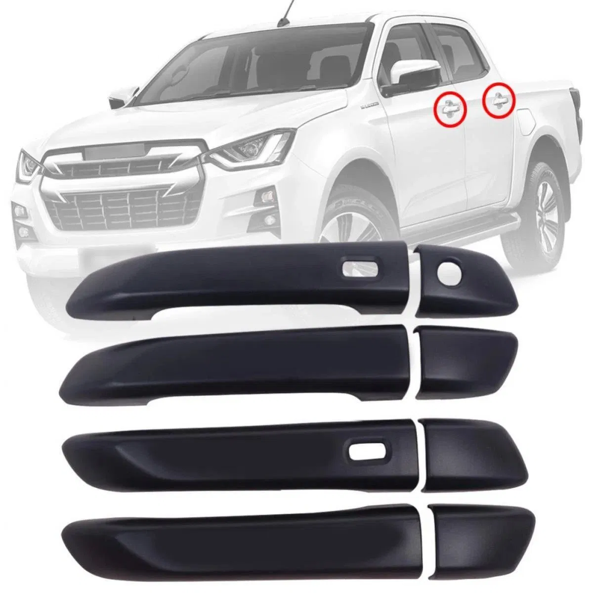 Whole Set Exterior Cover Front&Rear Light Set Door Handle Bowl for Isuzu D-Max 2016-2019 Dmax 2020+ Exterior Accessories