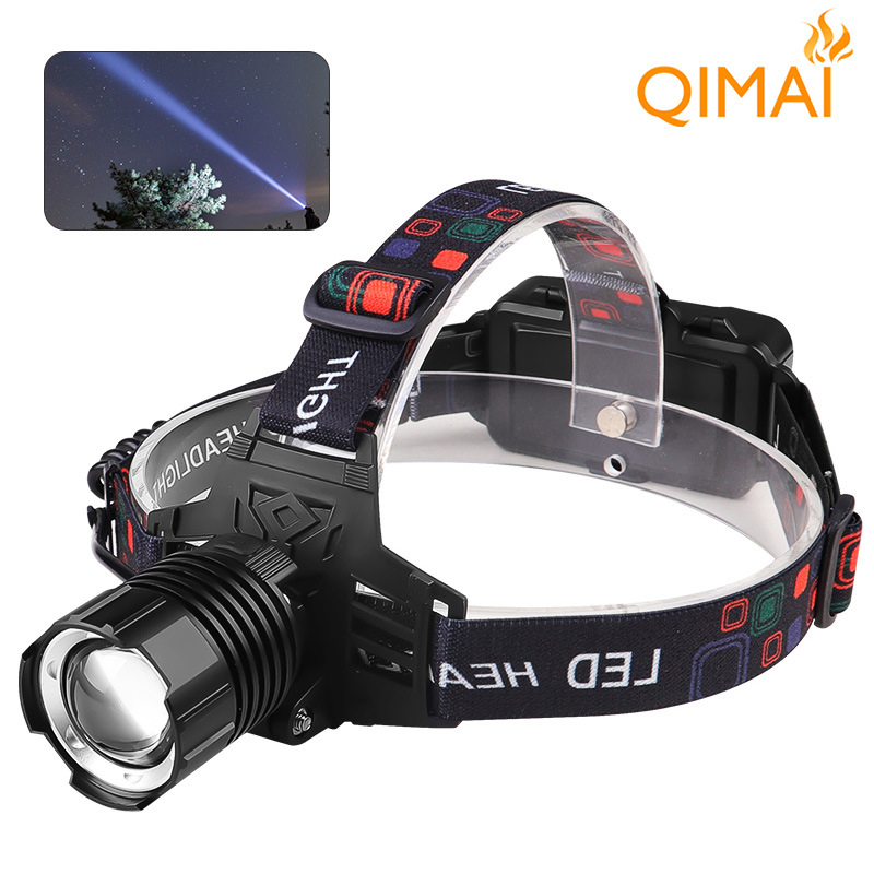 30W Long Range 2*18650 LED Headlight Type-C USB Rechargeable Zoomable 1200lumen 30W Headlamp 18650 Battery for Cycling Hiking