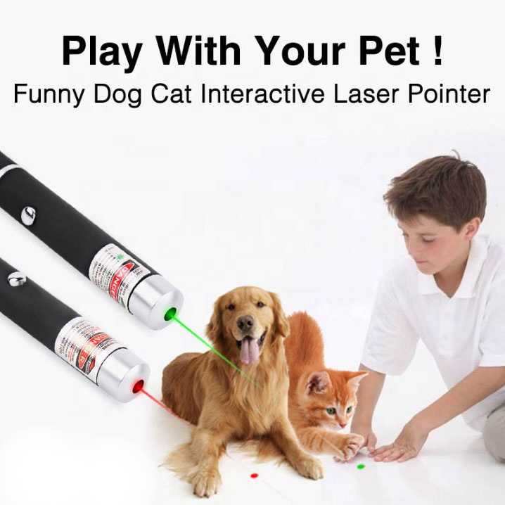 Interactive LED Cat Laser Pointer Pen LED Flashlight Powered Battery