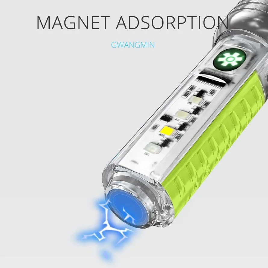 Outdoor LED Multi-Function Zoom White Laser Mini Small Rechargeable Flashlight