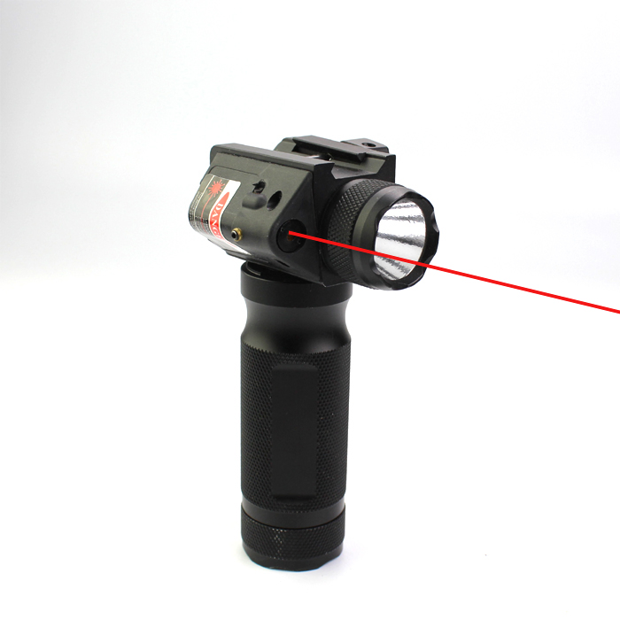 Tactical Aluminum Hand Fore Grip Red Laser Flashlight with T6 600 Hight Hard Lumens LED Light
