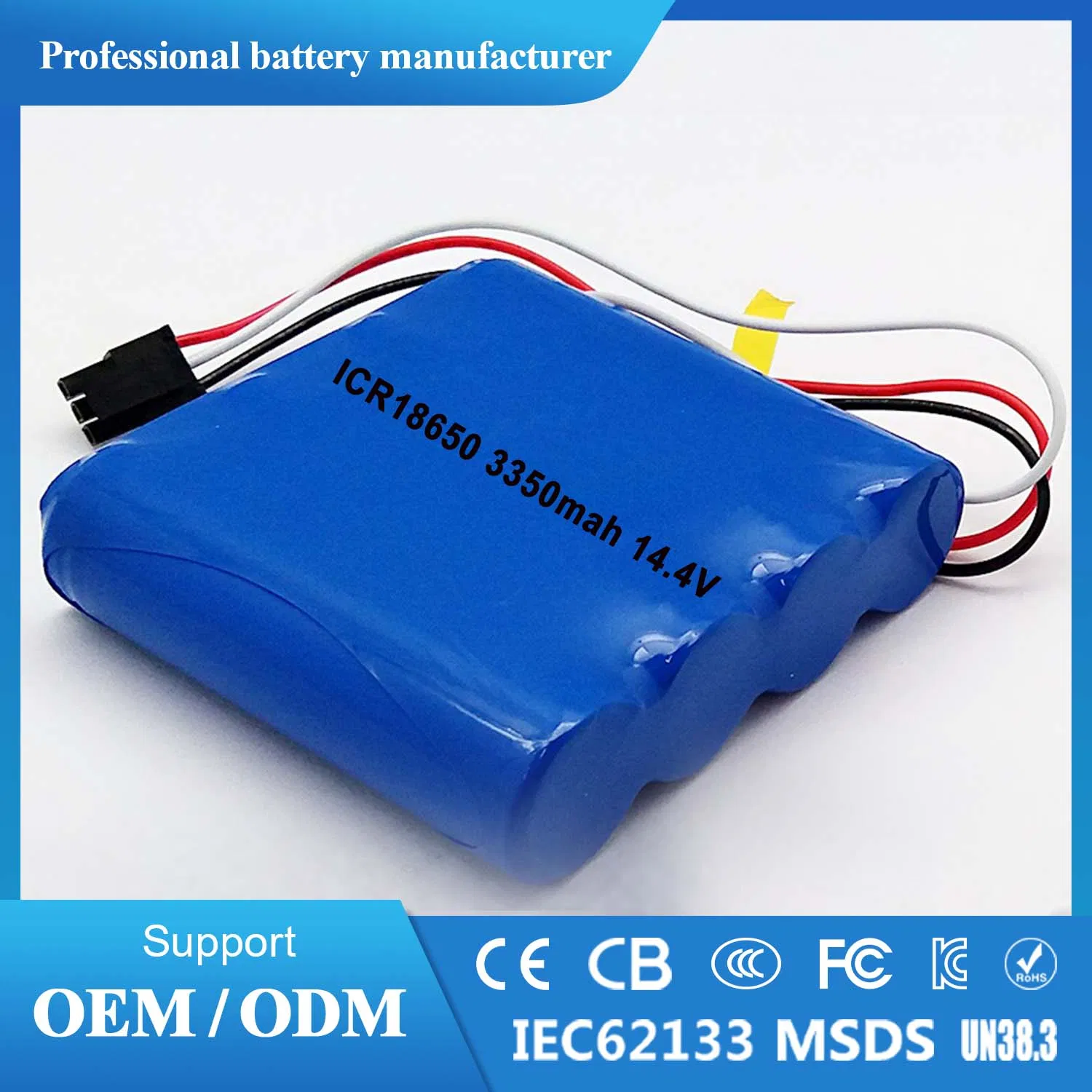 Manufacturer Rechargeable Lithium 18650 3.7V Li-ion Battery Pack for LED Light