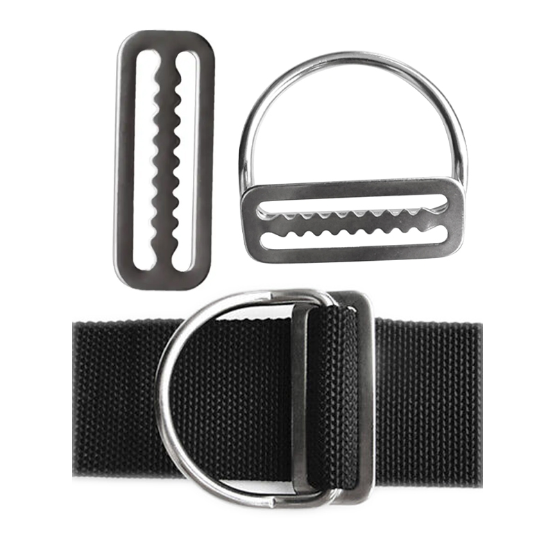 Custom Stainless Steel D Ring Buckle Scuba Diving Webbing Strap Keeper Weight Belt Surfing Swimming Diving Accessories
