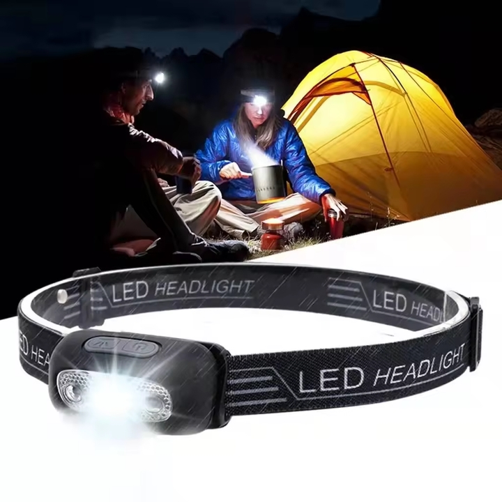 Amazon Hot Selling Lightweight Head Flashlight Outdoor LED Headlamps for Cycling, Running