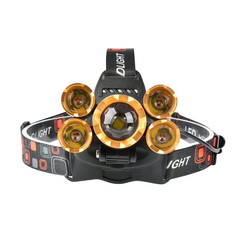 Brightenlux Super Bright 5 LED Xml T6 2000 Lumen High Power Zoom LED Headlamp Rechargeable Waterproof for Cycling Running Camping Hiking