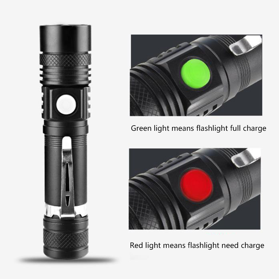 Xm-T6 18650 Battery Rechargeable Flashlight Aluminum Zoom Waterproof Bicycle Flashlight