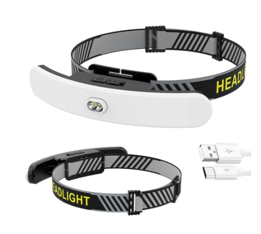 Built-in Battery COB USB Charging Outdoor Cycling Rechargeable LED Warning Running Headlamp