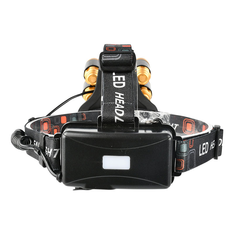 Super Bright 5 LED Xml T6 2000lumen High Power Zoom LED Headlamp Rechargeable Waterproof for Cycling Running Camping Hiking