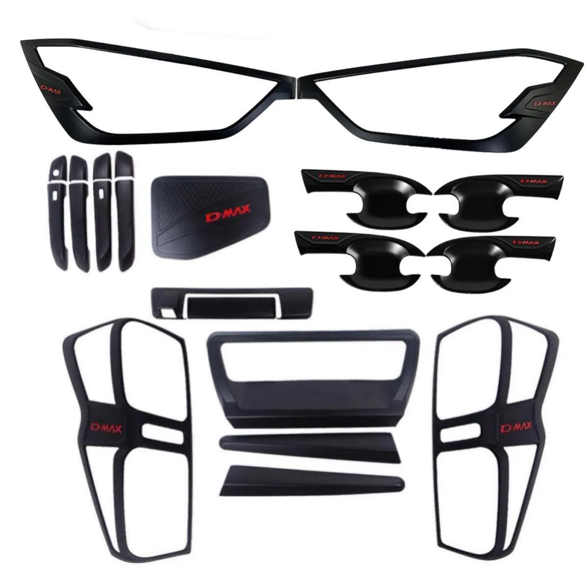 Whole Set Exterior Cover Front&Rear Light Set Door Handle Bowl for Isuzu D-Max 2016-2019 Dmax 2020+ Exterior Accessories