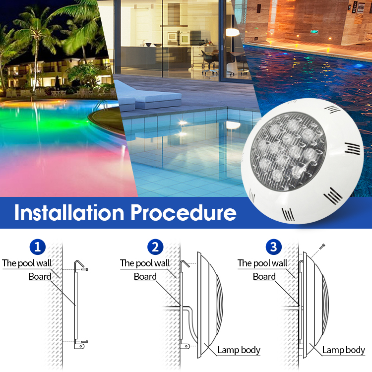 ABS LED Swimming Pool Light 12V AC DC Submersible Pool Spotlight Diving Light Underwater Waterproof LED Light for Swimming Pool