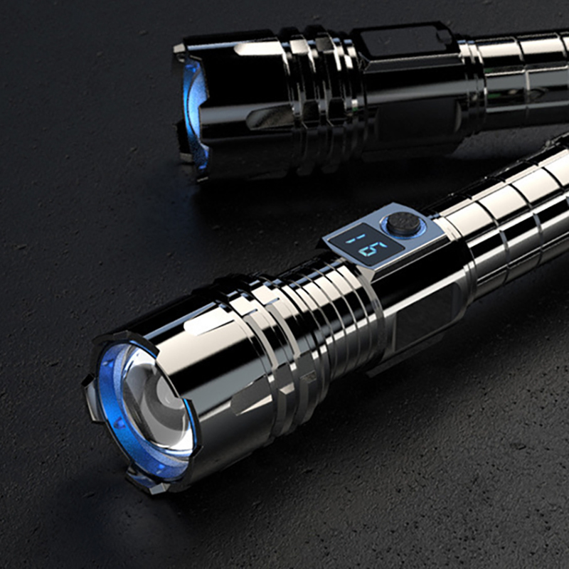 2025 Laser LED Flashlight with 25W 1950lm Compact Tactical Rechargeable Flashlight