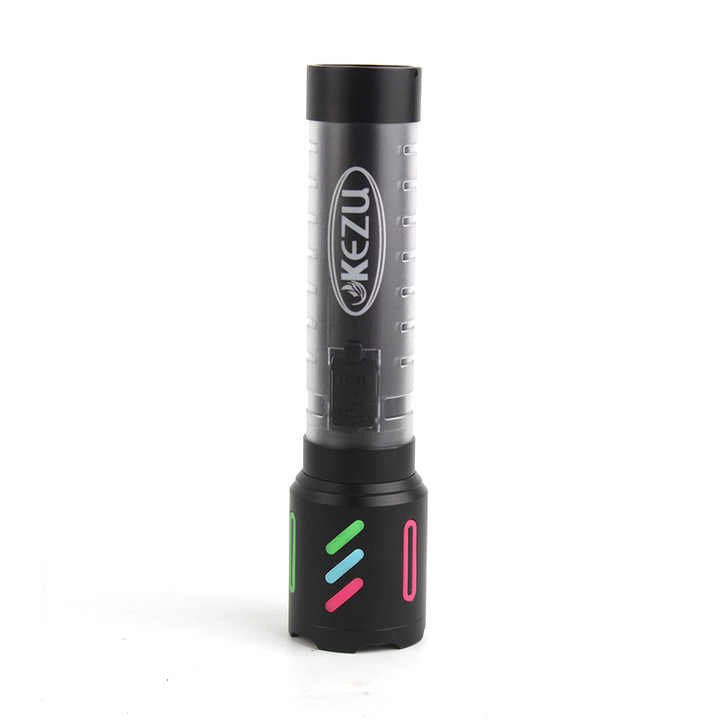 Fluorescent 20W White Laser Torches Rechargeable Aluminium Alloy Black Flashlight