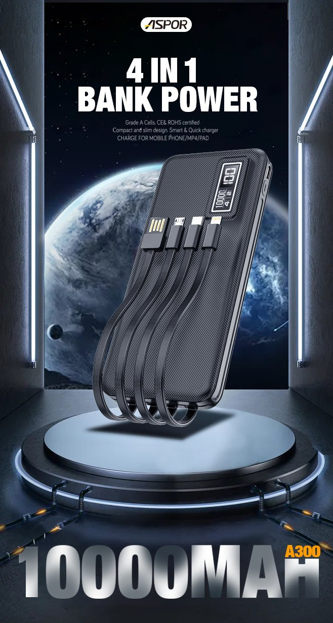 Fast Charging Portable Battery Pack 10000mAh for Smartphones