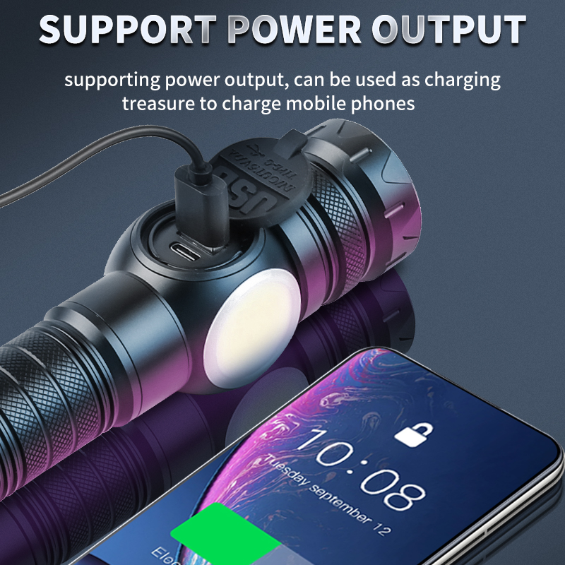 Ultra-Bright LED Rechargeable Tactical Flashlight for Outdoor Adventures Mini Flashlight Laser Flashlight