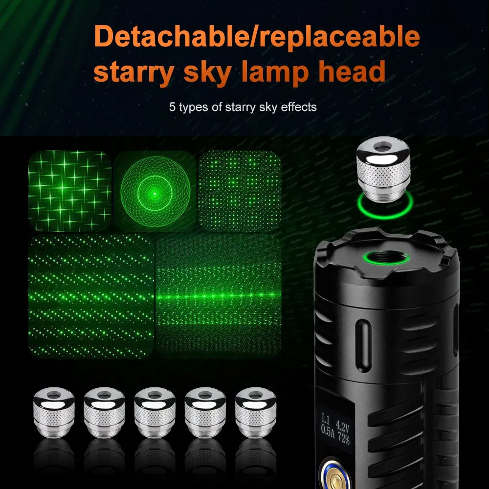 Helius Powerful Green Blue Laser Pointer LED Torch High Power Light Tactical Flashlight