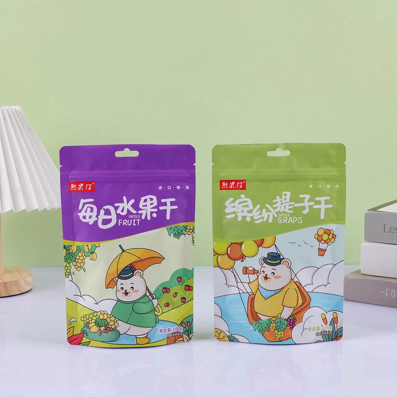 Custom Matte Design Print Resealable Dried Fruit Special Candy Sugger Snack Nicotine Plastic Mylar Zipper Stand up Packaging Doypack Tea Powder Pouch 100g Bag