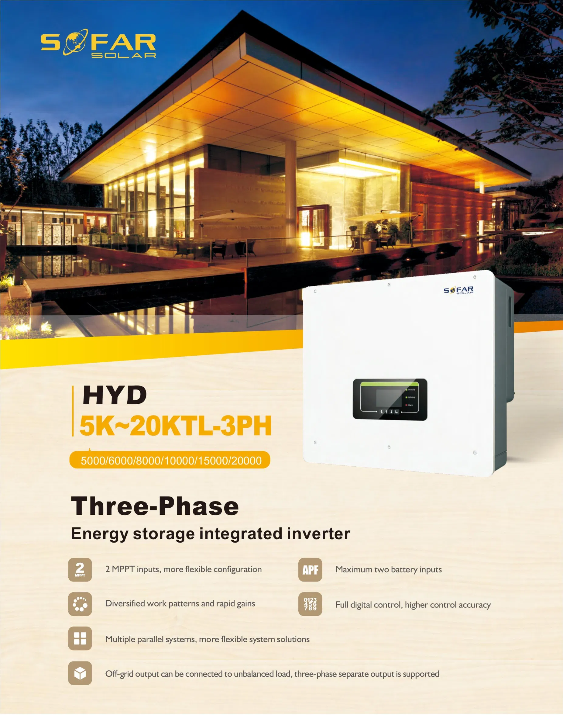 12-15kw Growatt Carton 425/387/178mm China Solar Hybrid Inverter with CE Mod 10-15ktl3-X